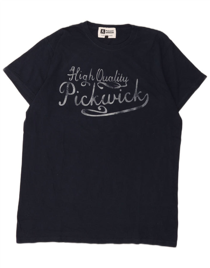 Męski T-shirt Pickwick z grafiką, duży, granatowy