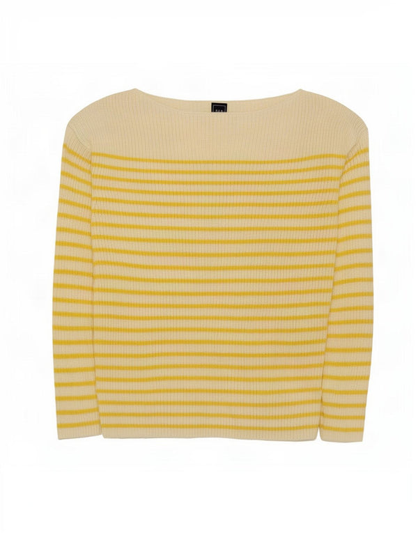 Damski sweter Gap z dekoltem w łódkę UK 6 XS, nylon w żółte paski