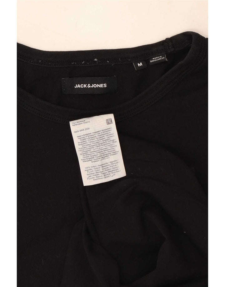 Męski T-shirt z grafiką Jack & Jones, średni czarny, bawełniany
