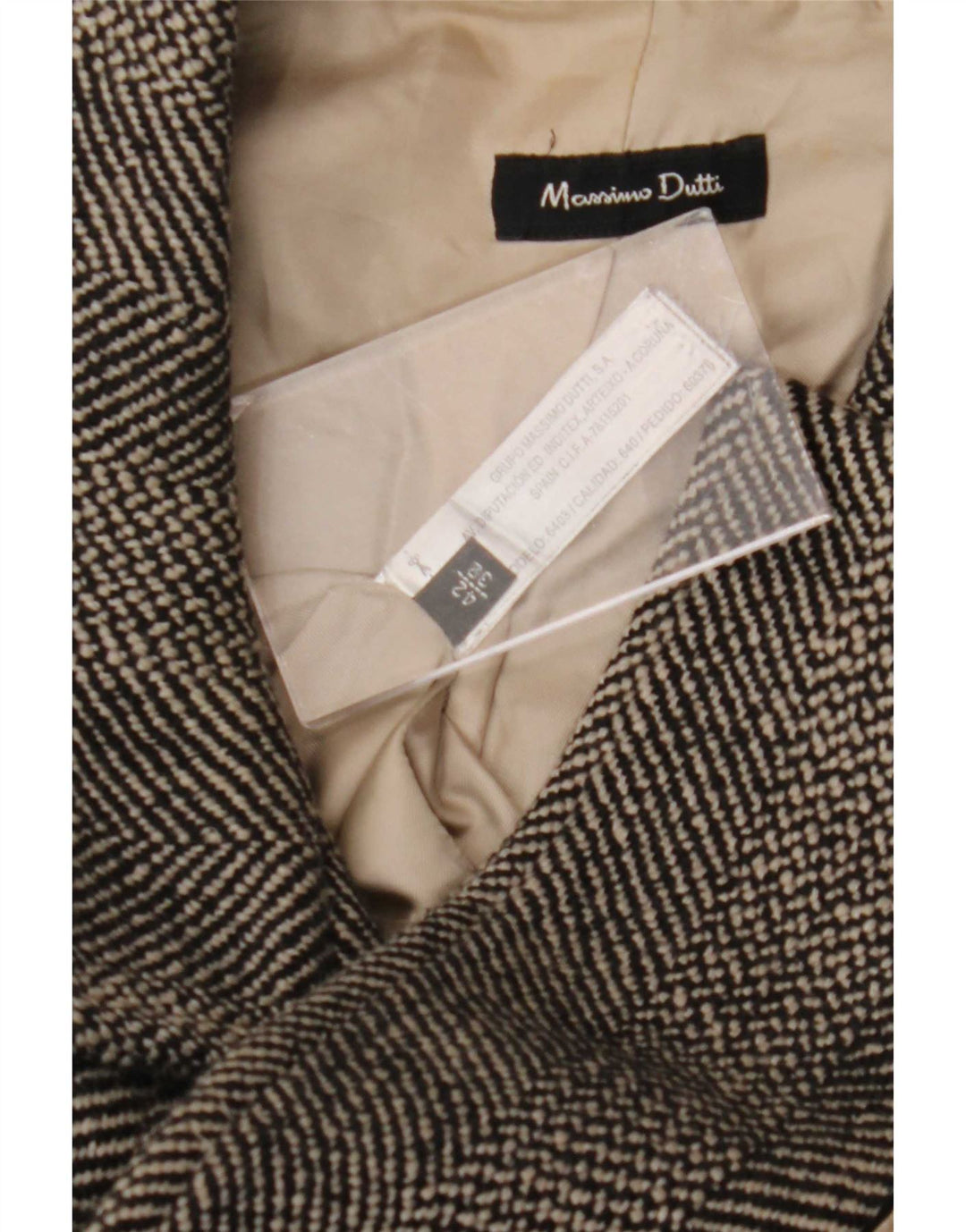 Płaszcz damski Massimo Dutti EU 42, duży, szary, wełniany w jodełkę