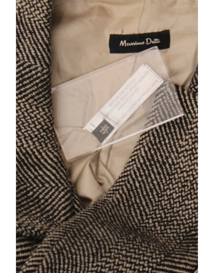 Płaszcz damski Massimo Dutti EU 42, duży, szary, wełniany w jodełkę