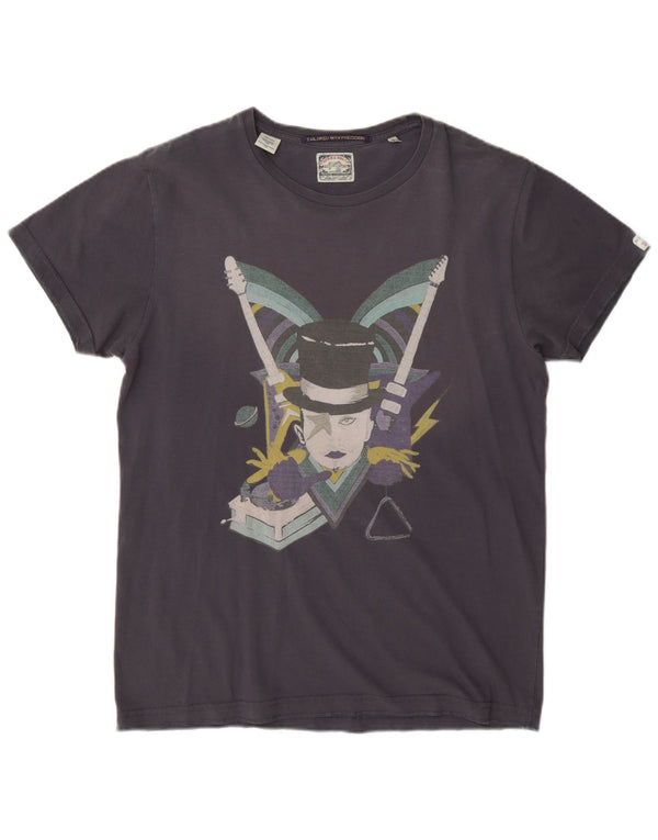 Męska koszulka z grafiką Scotch & Soda Top, średnia, granatowa bawełna