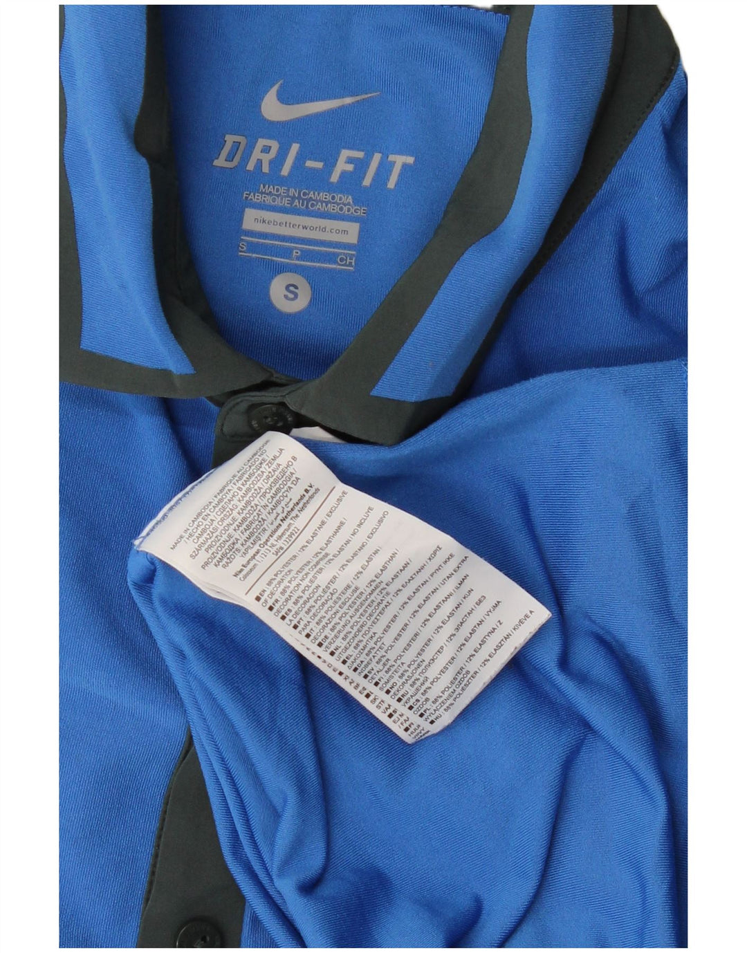 Męska koszulka polo NIKE Dri Fit, mała, niebieska, z poliestru