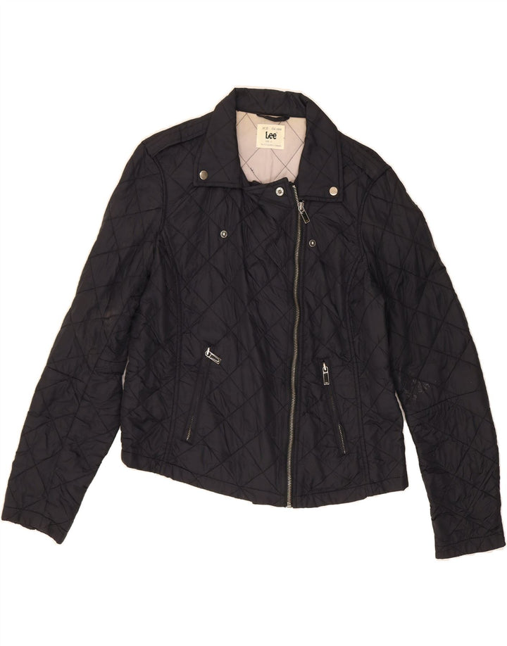 LEE Womens Quilted Jacket UK 14 Large Black Polyamide Vintage Lee and Second-Hand Lee from Messina Hembry 