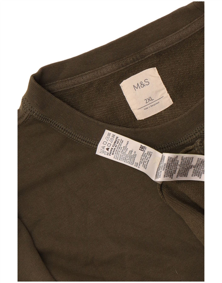 Marks & Spencer Męski sweter, bluza, 2XL, bawełna khaki
