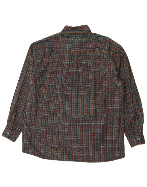 Męska koszula flanelowa Leonardo rozmiar 44 XL w zieloną kratkę