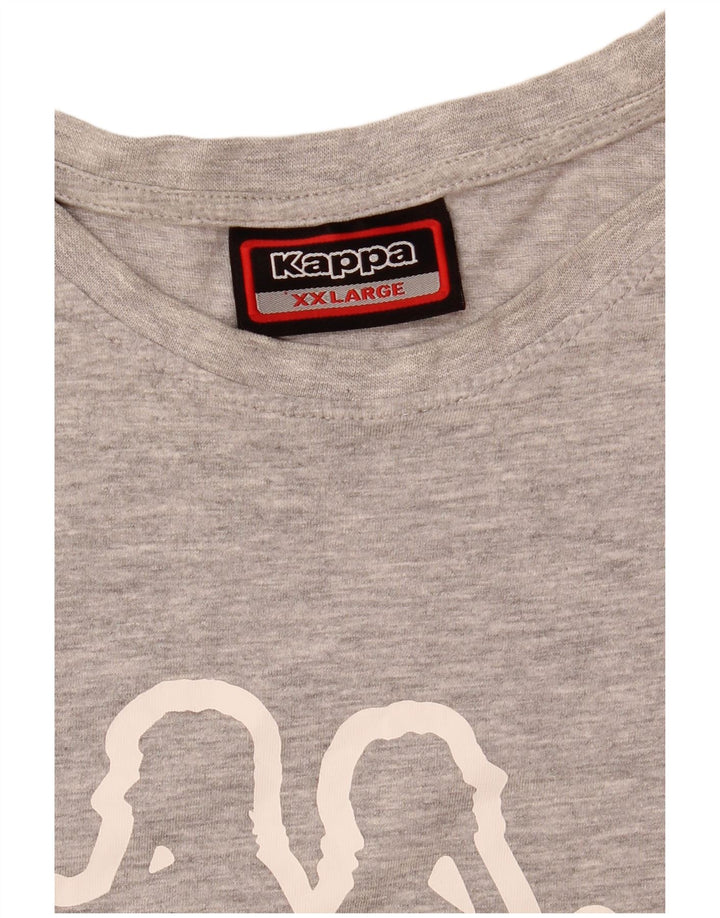 Męski T-shirt z grafiką Kappa Top 2XL Szary nakrapiany