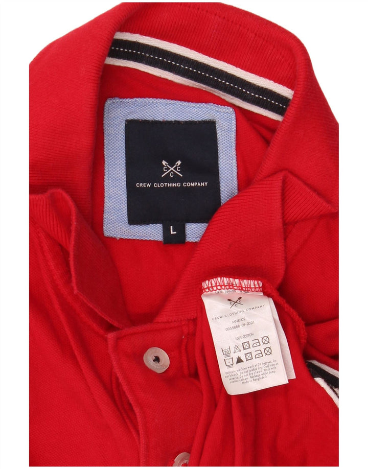 Crew Clothing Męska koszulka polo, duża, czerwona, bawełniana