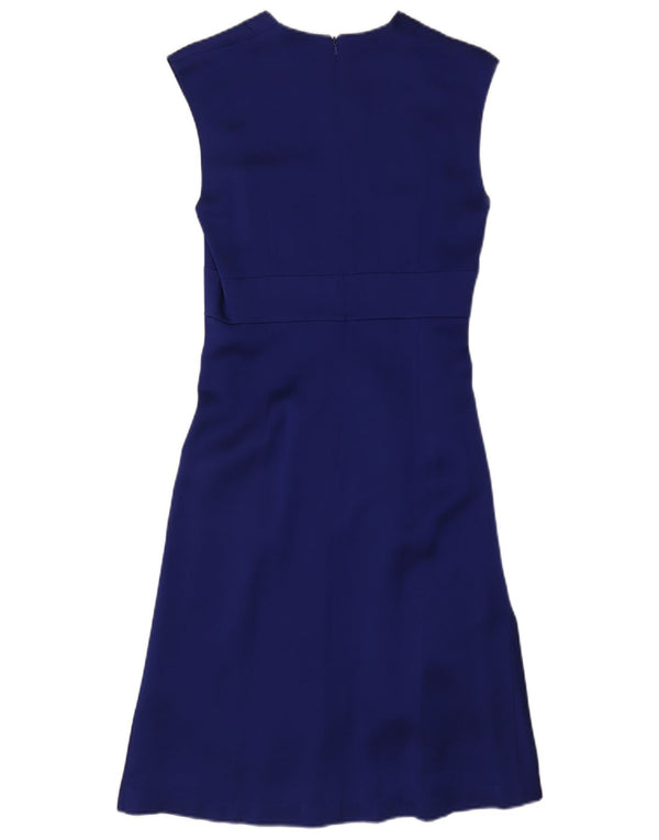 Damska sukienka płaszczowa bez rękawów Reiss UK 8 Small Blue Acetate