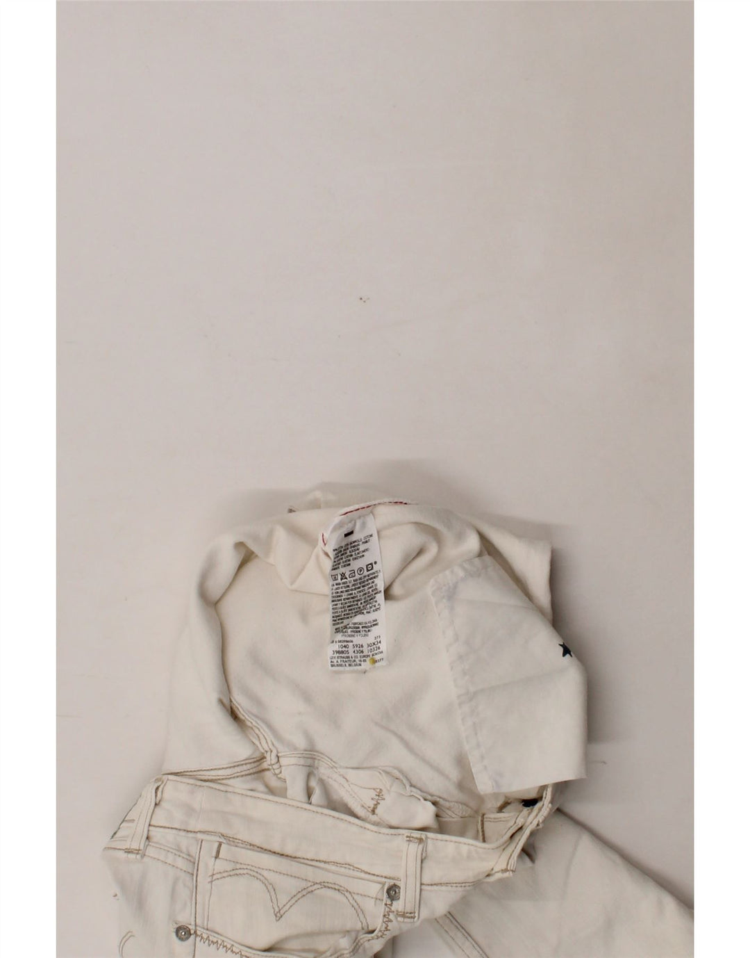LEVI'S Womens Straight Jeans W30 L34 White Cotton Vintage Levi's and Second-Hand Levi's from Messina Hembry 