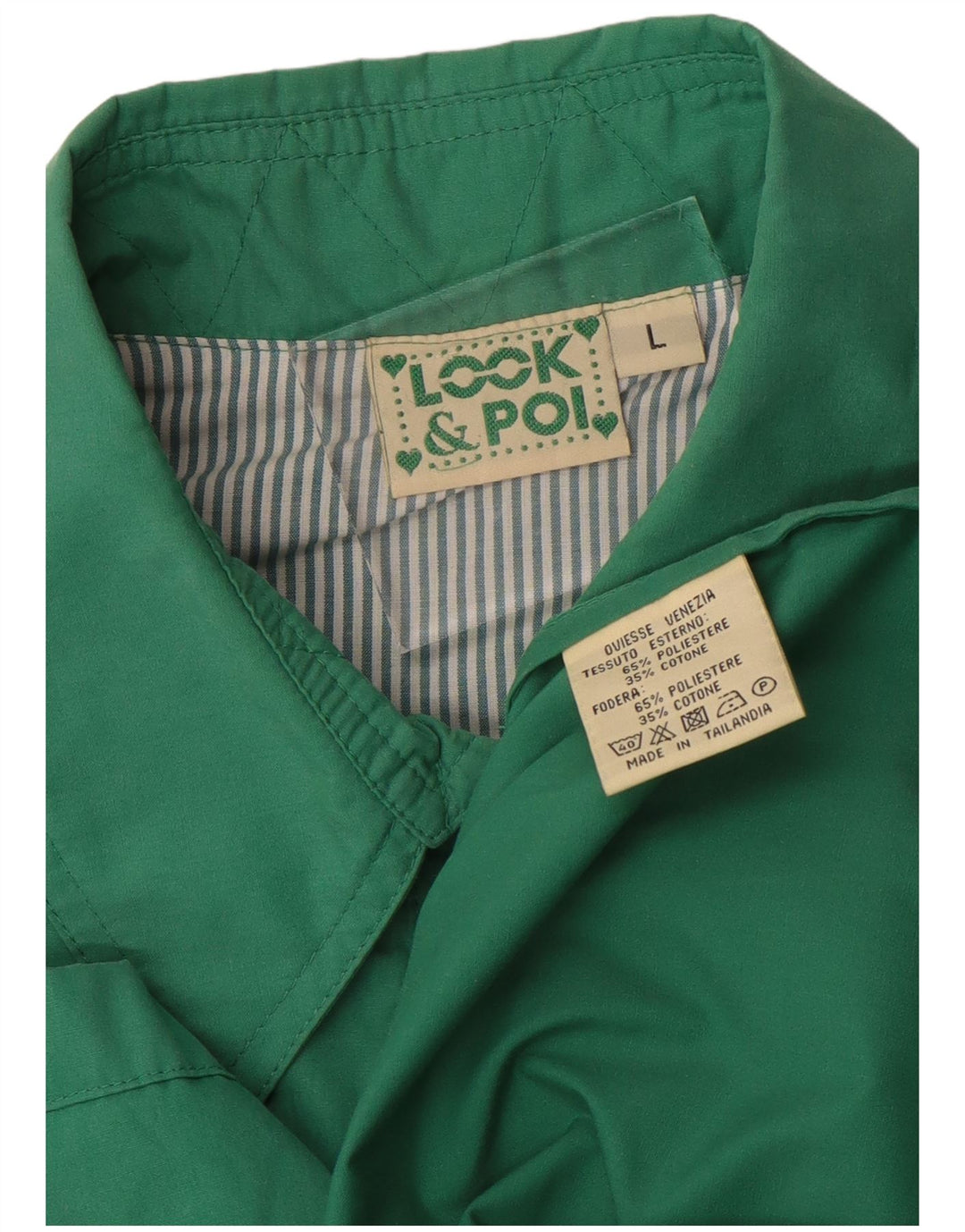 Damski płaszcz oversize VINTAGE UK 16, duży, zielony, poliester