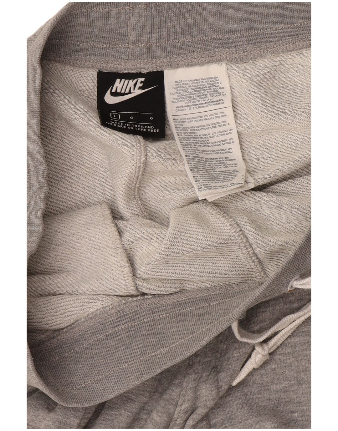 Męskie spodenki sportowe Nike z grafiką, duże, szare, bawełniane w cętki