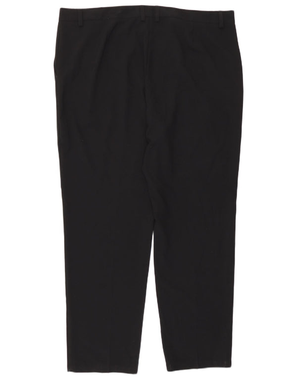 Damskie proste spodnie garniturowe Marks & Spencer UK 20 2XL W40 L30 Czarne