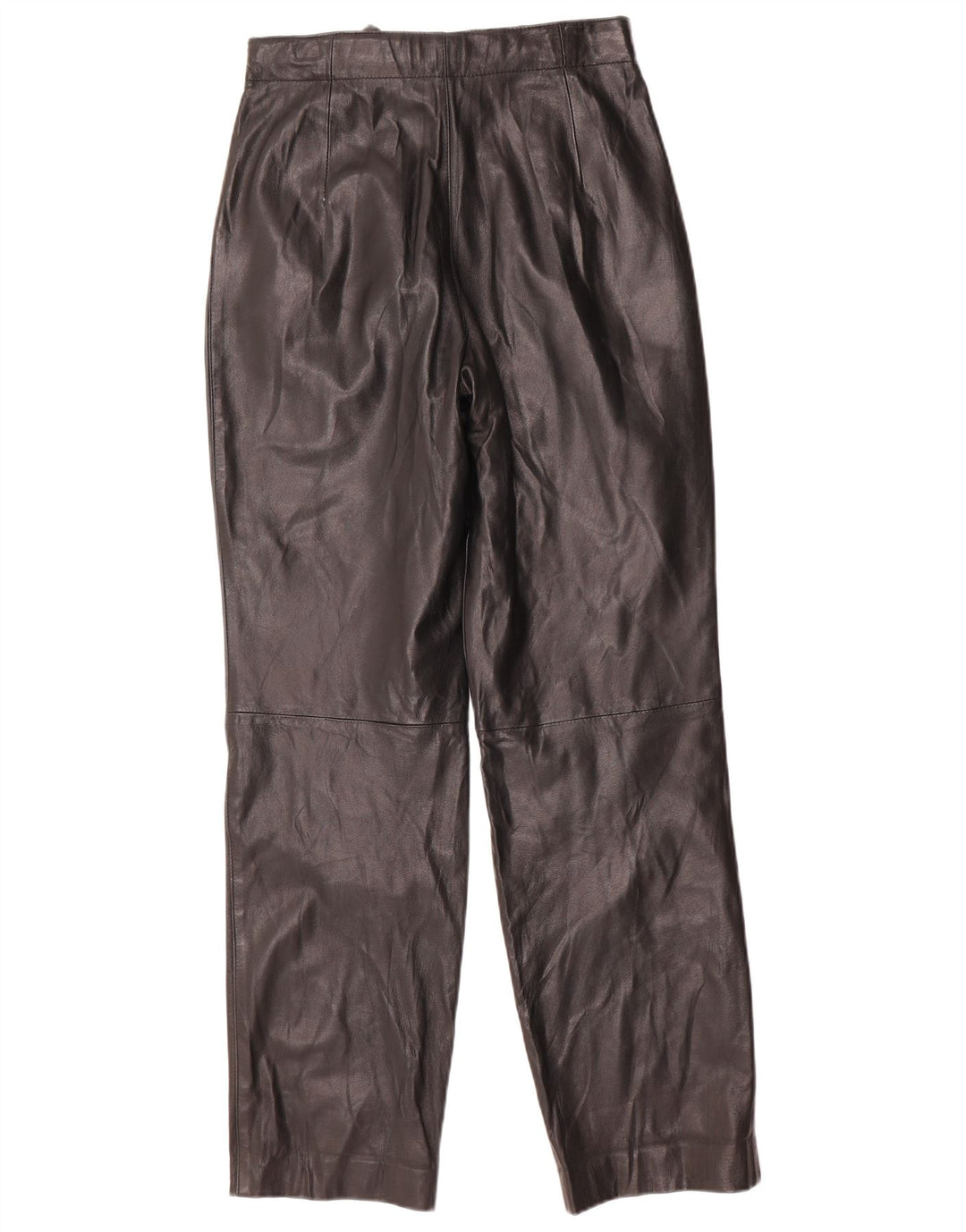 Vintage damskie skórzane spodnie z wysokim stanem W26 L31 czarne