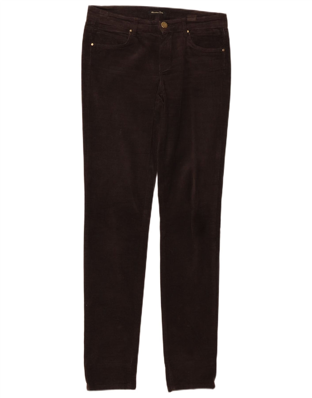 Spodnie Damskie MASSIMO DUTTI Aksamitne EU 34 2XS W24 L30 Brązowe