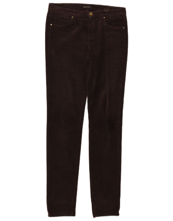 Spodnie Damskie MASSIMO DUTTI Aksamitne EU 34 2XS W24 L30 Brązowe