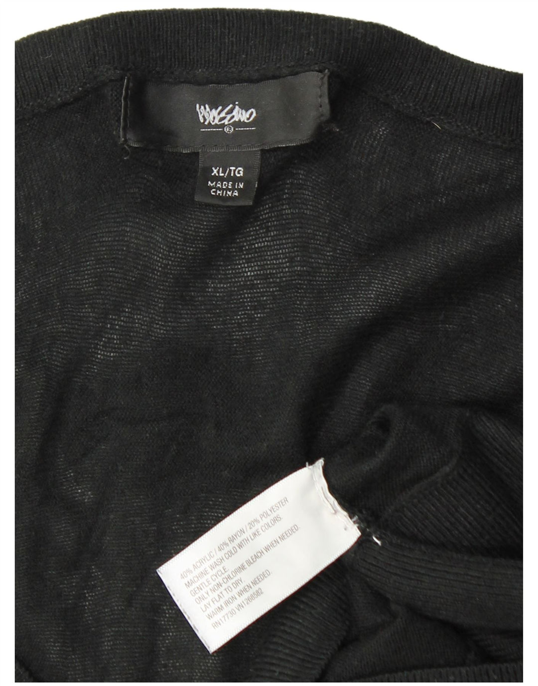 Damska sukienka sweterkowa MOSSIMO z długim rękawem w kształcie skrzydła nietoperza UK 18 XL, czarna akrylowa