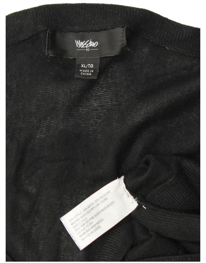 Damska sukienka sweterkowa MOSSIMO z długim rękawem w kształcie skrzydła nietoperza UK 18 XL, czarna akrylowa