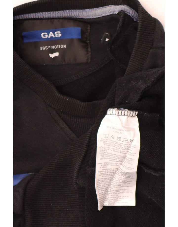 Męska bluza z grafiką Gas, średnia czarna bawełna