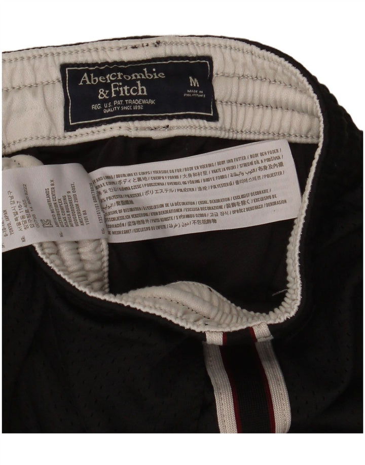 Męskie spodenki sportowe Abercrombie & Fitch z grafiką, średni czarny poliester