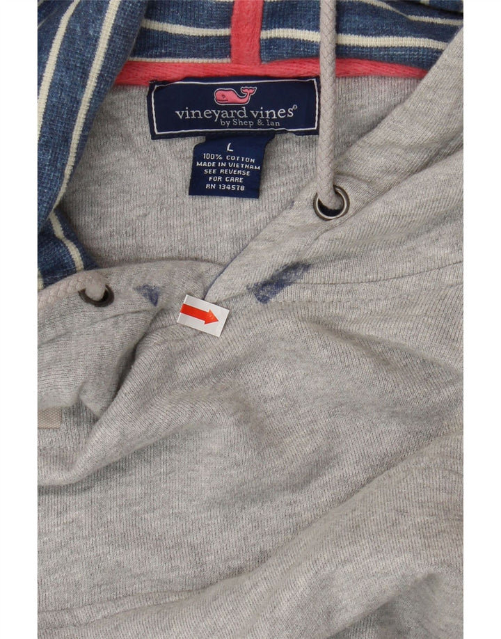 Męski sweter z kapturem VINEYARD VINES, duży, szary, bawełniany