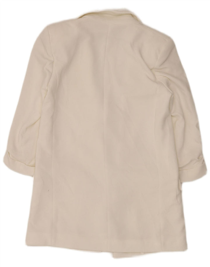 Damska marynarka Zara, otwarta, oversize, UK 6 XS, biały poliester
