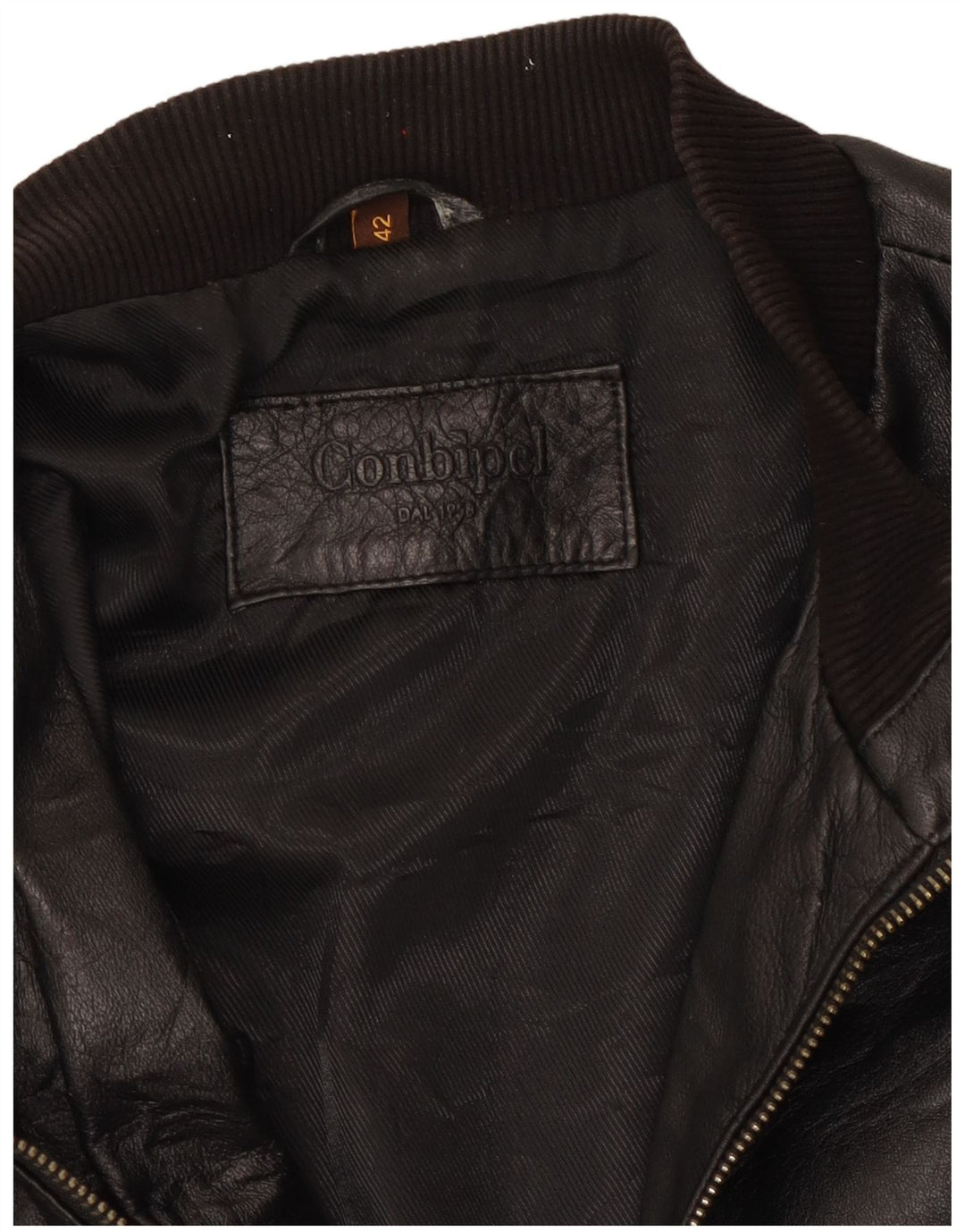 Conbipel damska kurtka skórzana Crop IT 42 średnia czarna skóra