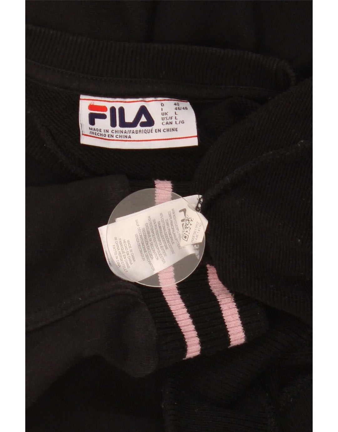 Męska bluza z grafiką Fila, duża, bawełniana w czarne paski