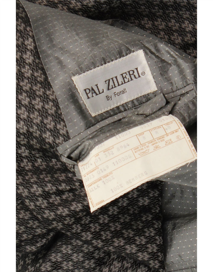 Męska marynarka z podwójnymi piersiami Pal Zileri IT 48, średnioszara, geometryczna