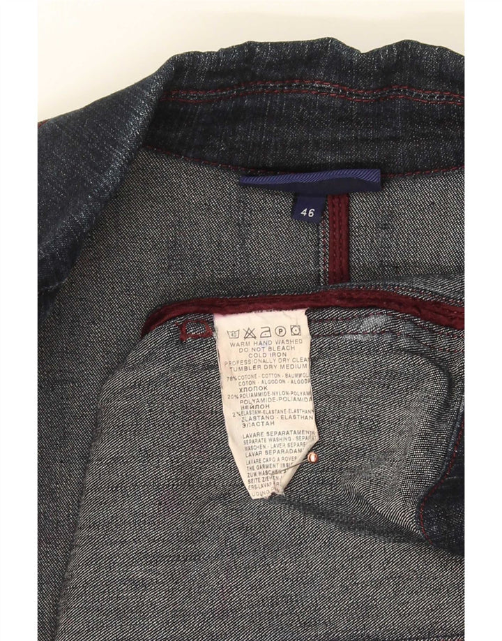 Damska marynarka dżinsowa Trussardi Jeans zapinana na 3 guziki IT 46, duża, granatowa