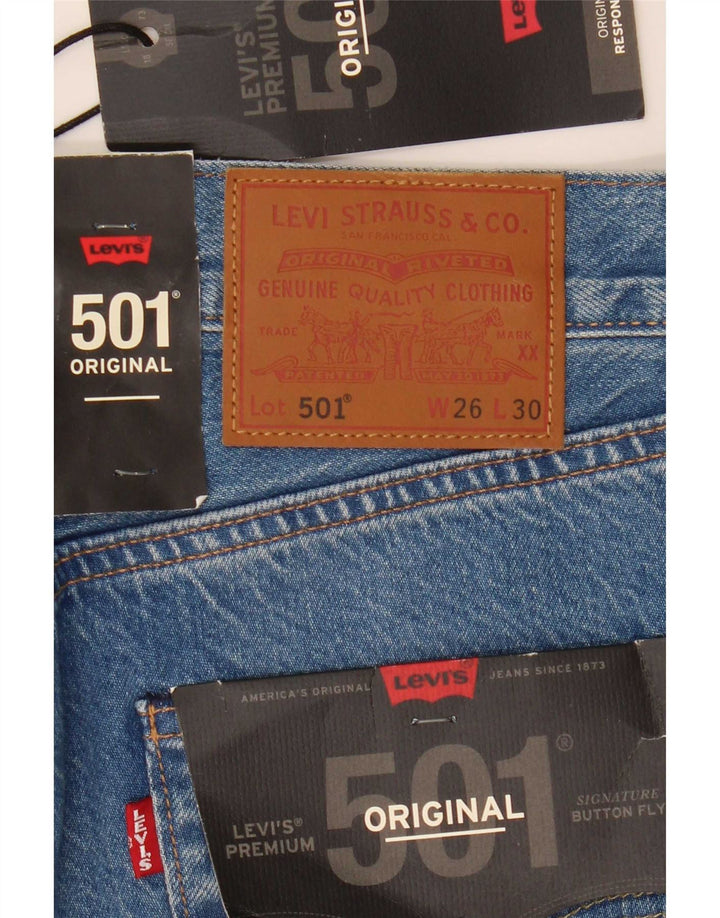 Damskie jeansy Levi's 501 Straight W26 L30 Niebieskie bawełniane