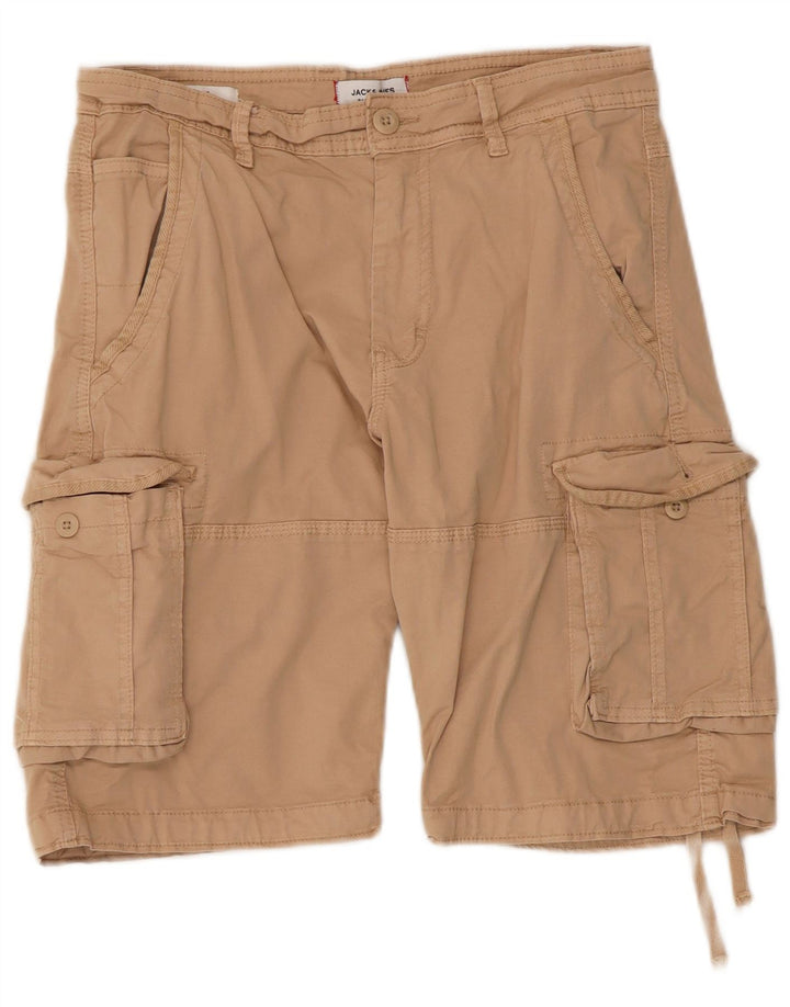Męskie spodenki cargo Jack & Jones, małe W30, beżowa bawełna