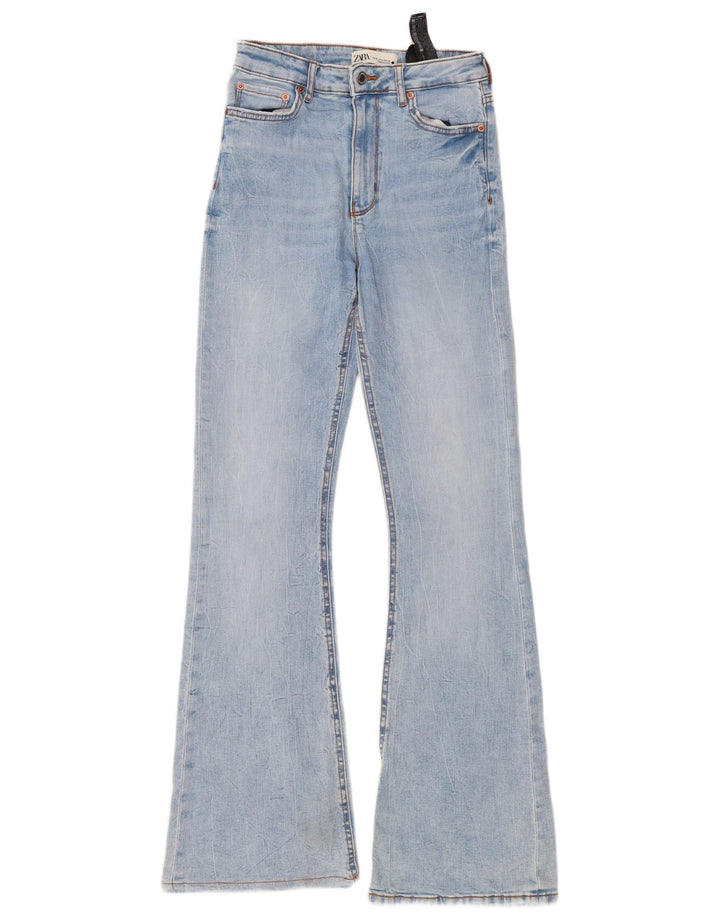 Damskie jeansy rozkloszowane Zara EU 38 Small W28 L33 Niebieskie bawełniane