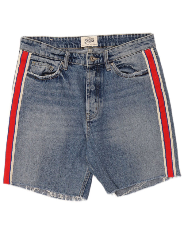 Damskie spodenki jeansowe Zara Trafaluc EU 40 Medium W30, niebieska bawełna z blokami kolorów