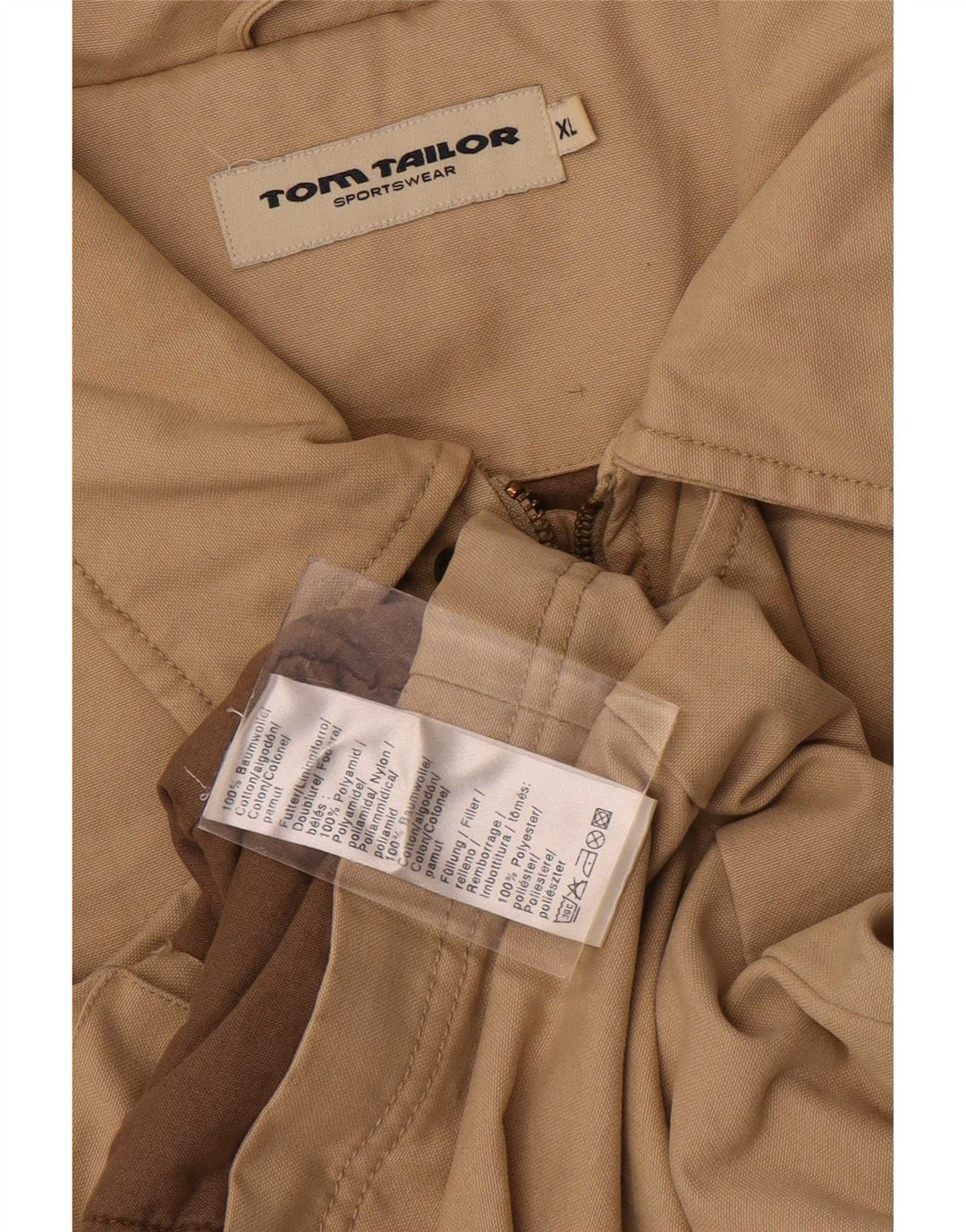 Męska kurtka użytkowa Tom Tailor UK 42 XL, beżowa, bawełniana