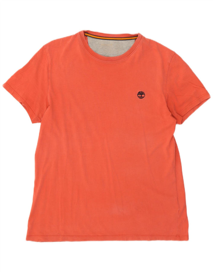 T-shirt męski slim fit Timberland, średni pomarańczowy