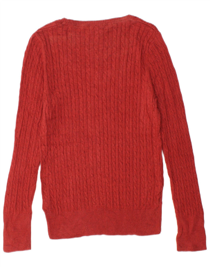 EDDIE BAUER Damski sweter z dekoltem w kształcie łódki, UK 12, średni czerwony