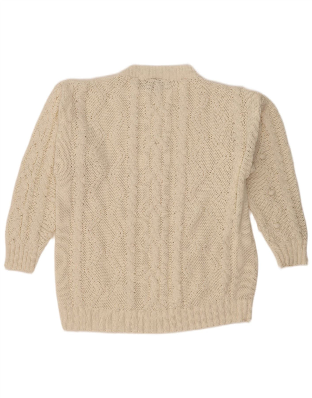 Nowy szybki damski sweter oversize z okrągłym dekoltem EU 40/42 Średni biały