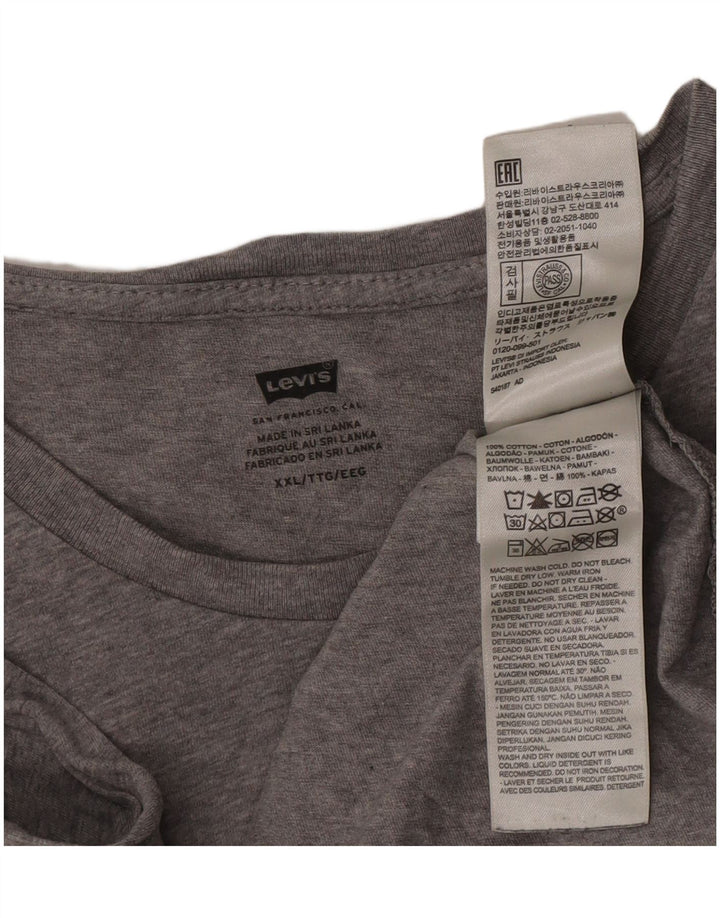 Męska koszulka z grafiką Levi's Top 2XL, szara bawełna