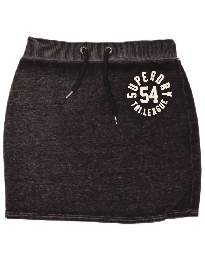 Damska spódnica mini Superdry z grafiką, średnia W30, czarna bawełniana w cętki