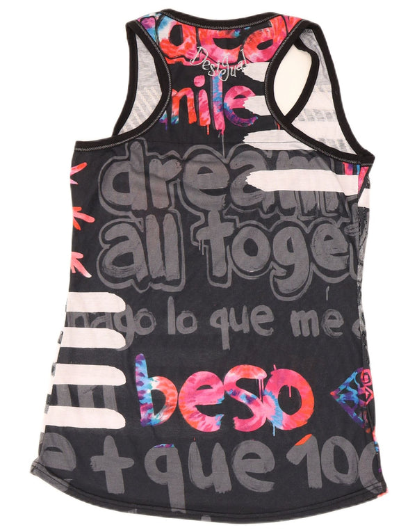 Damski top Desigual z grafiką, UK 18 XL, czarny poliester