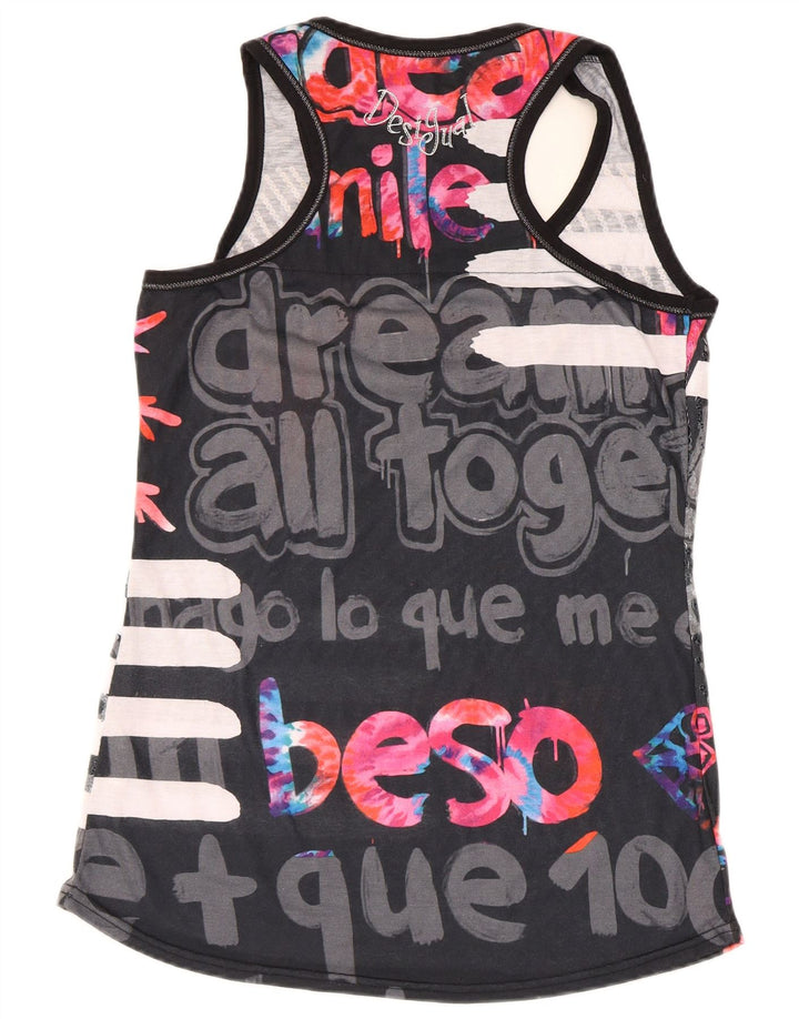 Damski top Desigual z grafiką, UK 18 XL, czarny poliester
