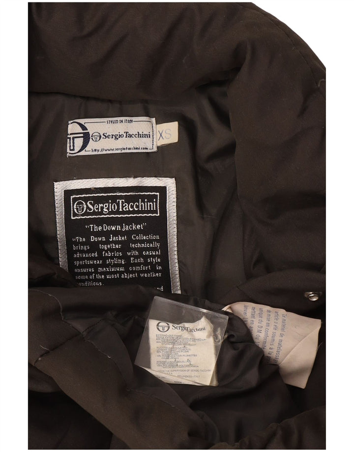 Damski płaszcz ocieplany Sergio Tacchini o przedłużonym fasonie UK 6 XS, zielony poliester