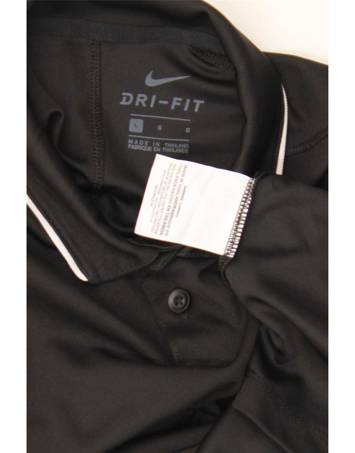 Chłopięca koszulka polo Nike Dri Fit na 12-13 lat, duża, czarna, poliestrowa