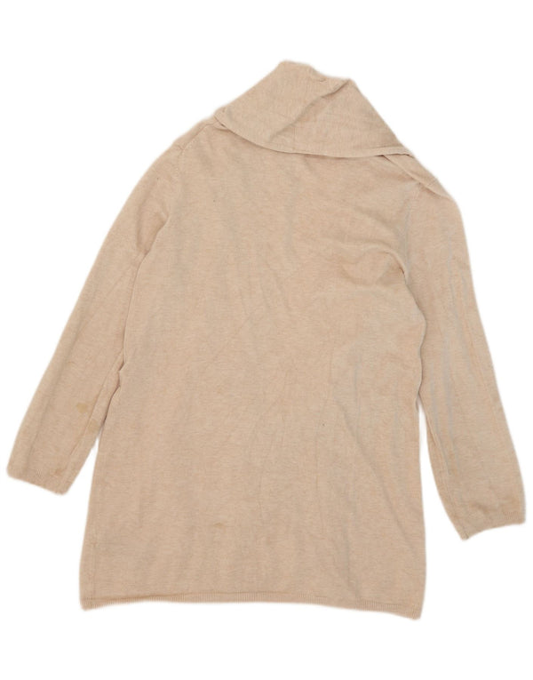 Damski sweter z długim rękawem Zara, rozpinany kardigan UK 18 XL, beżowa wiskoza