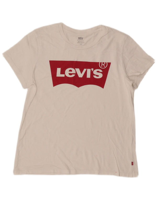 Damska koszulka z grafiką Levi's Top UK 16, duża, biała