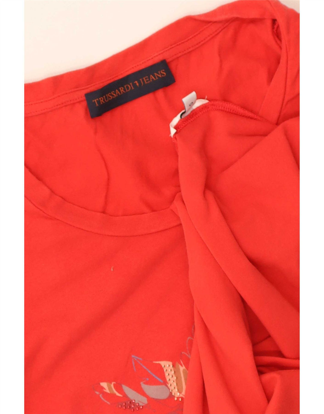 Damska koszulka graficzna Trussardi Top UK 10 Small Red