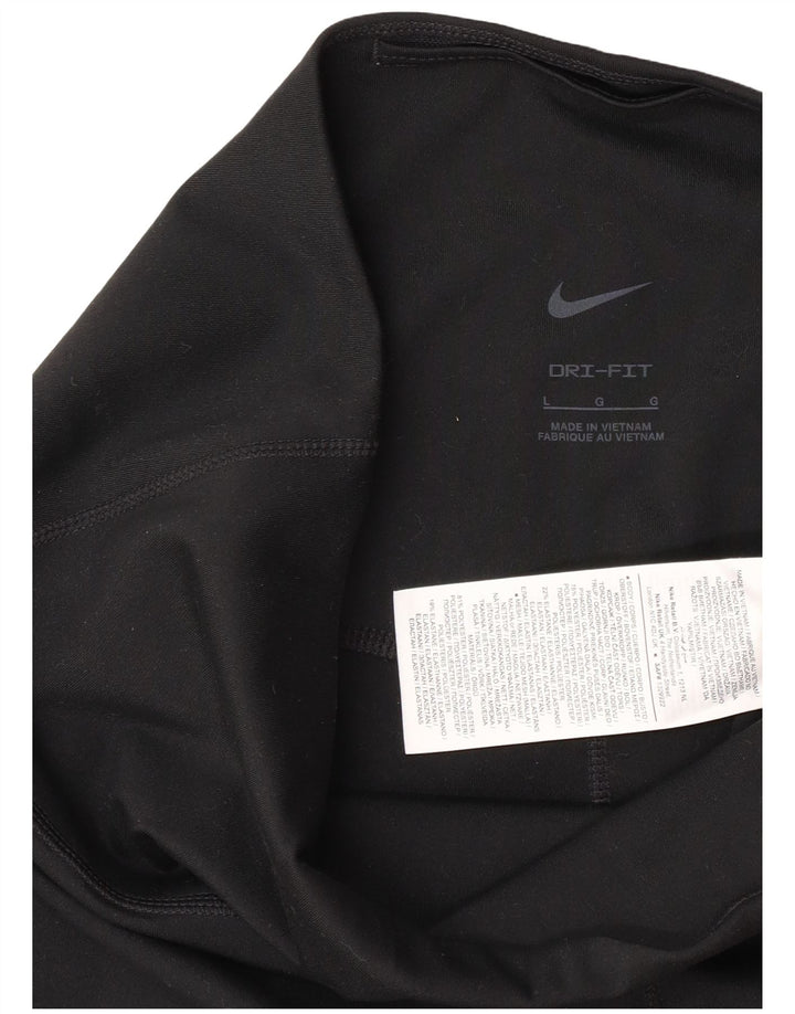 Damskie legginsy Nike Dri Fit UK 14, duże, czarne, poliestrowe