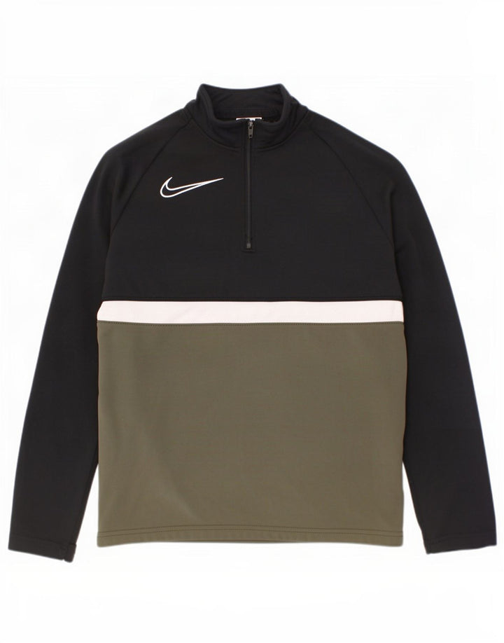 Chłopięcy dres Nike Dri Fit z pulowerem, 8-9 lat, mały khaki, blok kolorów
