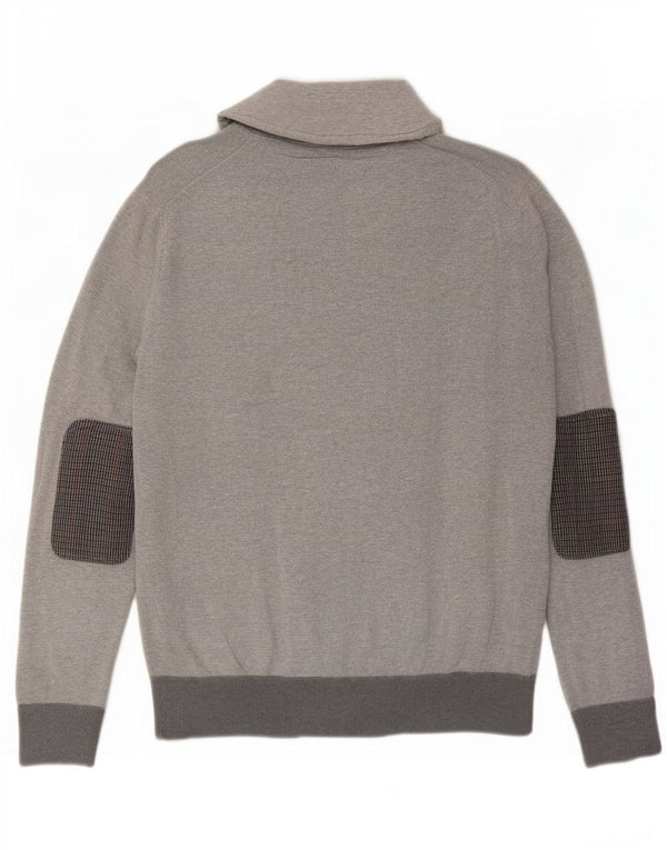Tommy Hilfiger Chłopięcy sweter z szalowym dekoltem 15-16 lat XL, szara bawełna